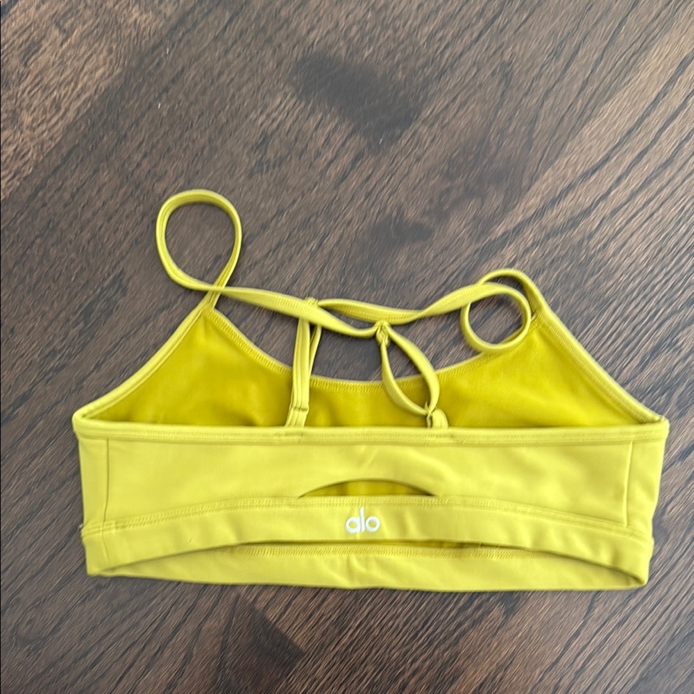 ALO Yoga Yellow Airlift Sports Bra - Picture 2 of 2